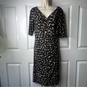 Lauren Ralph Lauren Brown Ruched Silky Midi Dress-Size 2